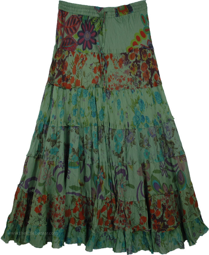 Santa Fe Layered Cotton Skirt