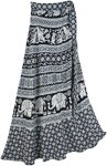 Blossoming Block Prints Maxi Skirt