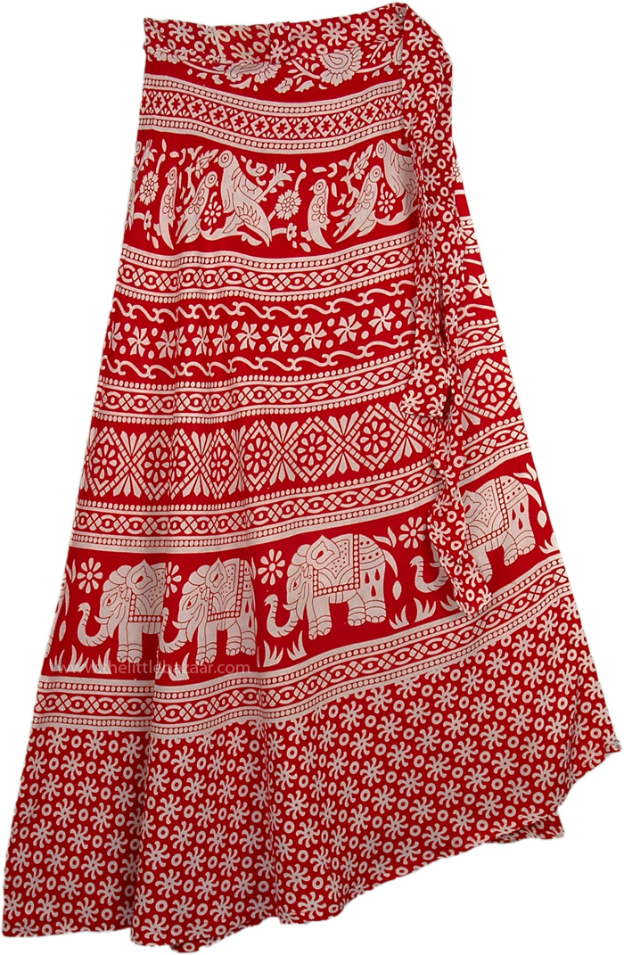 Guardsman Elephant Red Soft Wrap Skirt