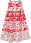 Ruby Red Elephant Parade Wrap Skirt