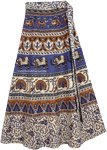 Gigas Blue Tie Around Skirt in Cotton