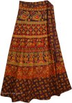 Animal Cocoa Bean Ethnic Wrap Skirt