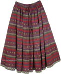 Boho Wilderness Cotton Print Long Skirt