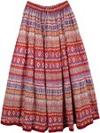 Fiery Boho Cotton Print Long Skirt