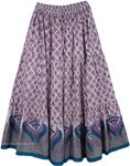 Dusty Gray Print Long Skirt