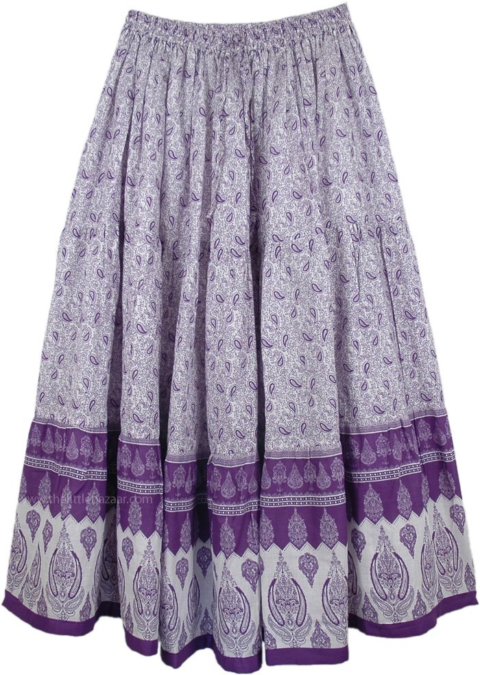 Vivid Violet Romance Cotton Long Skirt