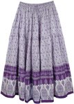 Vivid Violet Romance Cotton Long Skirt