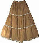 Brown Sequined Long Skirt