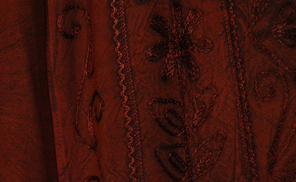 Red Robin Overlap Front Slit Flowy Pants