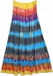 Boho Tie Dye Hippie Maxi Skirt Dress