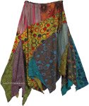 All Cotton Asymmetrical Banjara Patchwork Skirt
