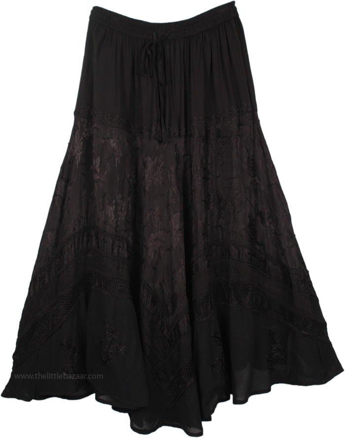 Rayon Embroidered Gypsy Renaissance Skirt