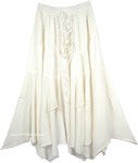 Pure White Angelic Medieval Long Skirt