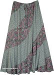 Flowy Maxi Skirt with Pastel Paisley Print