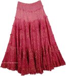 Maroon Flush Tinsel Cotton Ombre Skirt