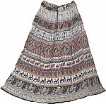 Indian Long Skirt with Animal Print