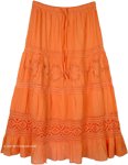 Flamingo Lace and Cotton Long Skirt