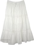 Snow White Summer Cotton Long Skirt