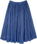 Sapphire Solid Gathered Cotton Skirt