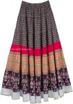 Navy Seal Cotton Printed Long Skirt