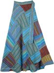 Summer Sky Blue Patchwork Skirt