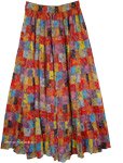 Spiced Cider Multi Color Floral Maxi Skirt