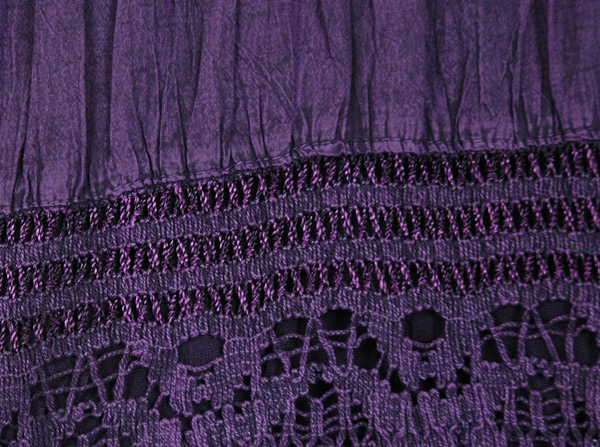 Mauve Mid Length Skirt with Crocheted Tiers