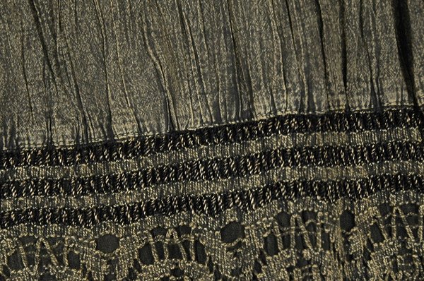 Flint Green Stonewashed Mid Length Crochet Lace Skirt