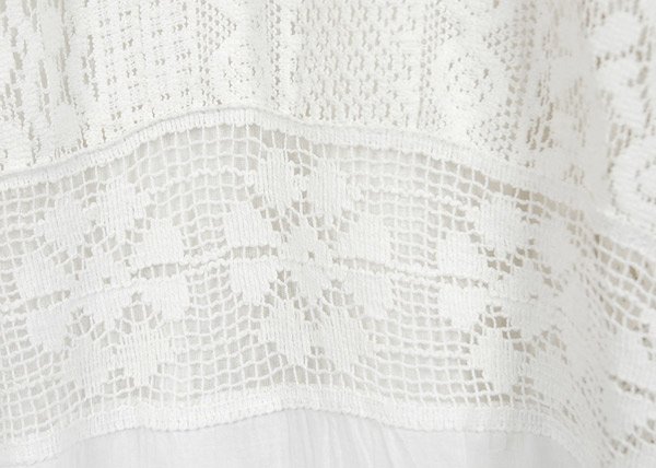Vista White Fantasy Lace Skirt with Yoke