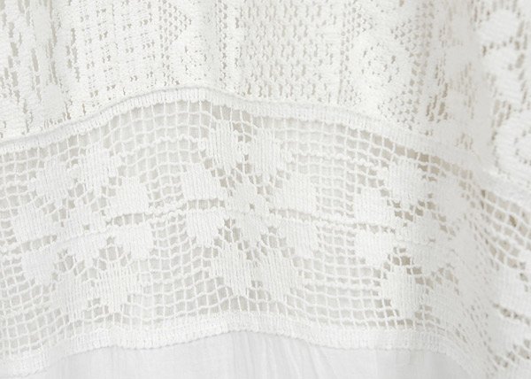 Vista White Fantasy Lace Skirt with Yoke