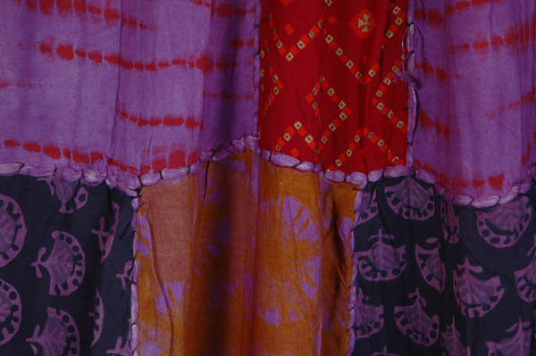 Purple Mosaic Patchwork Sustainable Maxi Skirt