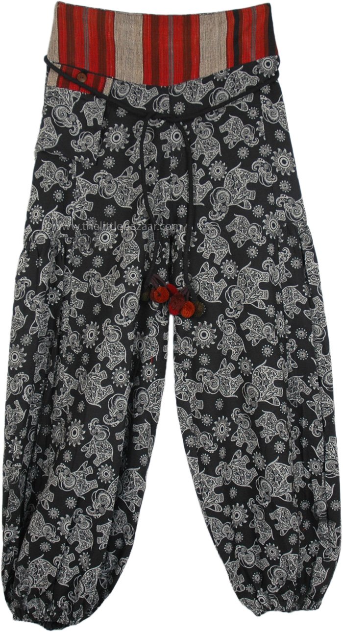 Elephant Style Elastic Bottom Hippie Harem Pants