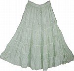 Light Green Flowy Long Skirt
