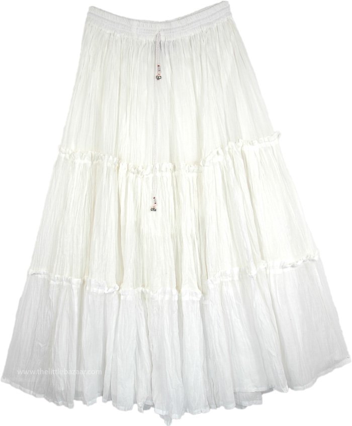 Classic Fun White Everyday Cotton Skirt