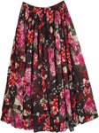 Carnation Printed Cotton Summer Vacation Skirt