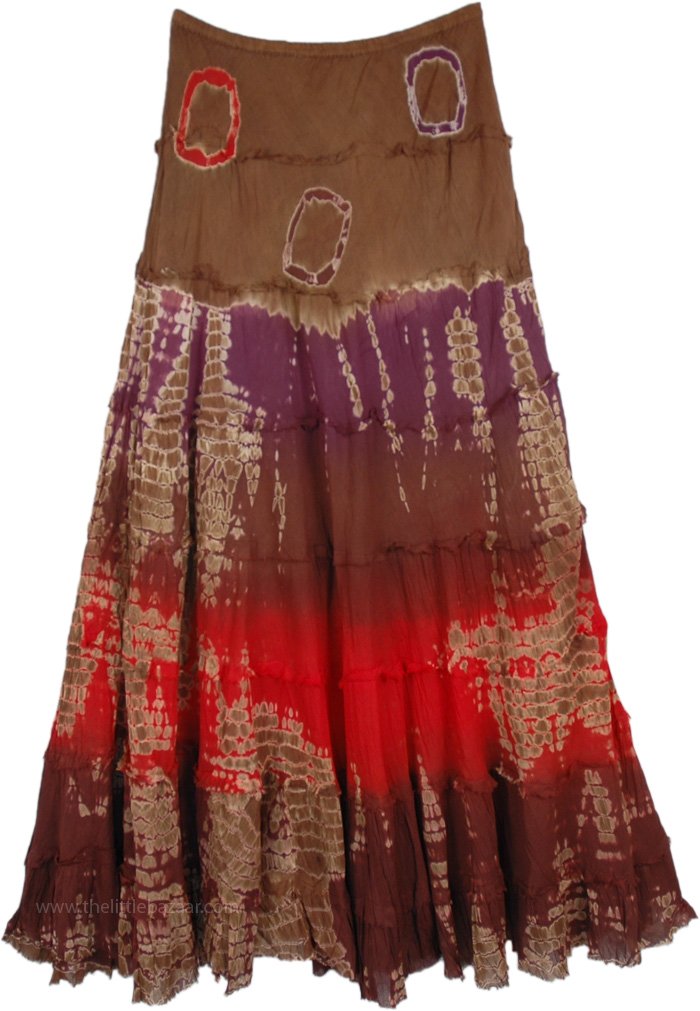 Ironstone Dip Tie Dyed Tiered Long Skirt