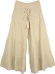 Grain Brown Cotton Wide Leg Pants Groovy Culottes