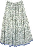 Hydrangea Blue Cotton Summer Long Skirt