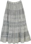 Platinum Maxi Skirt with Crochet and Stonewash Look