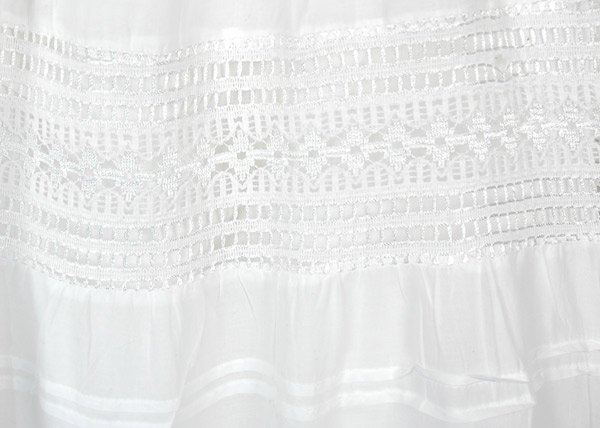 Periwinkle Milk White Crochet Lace Long Skirt