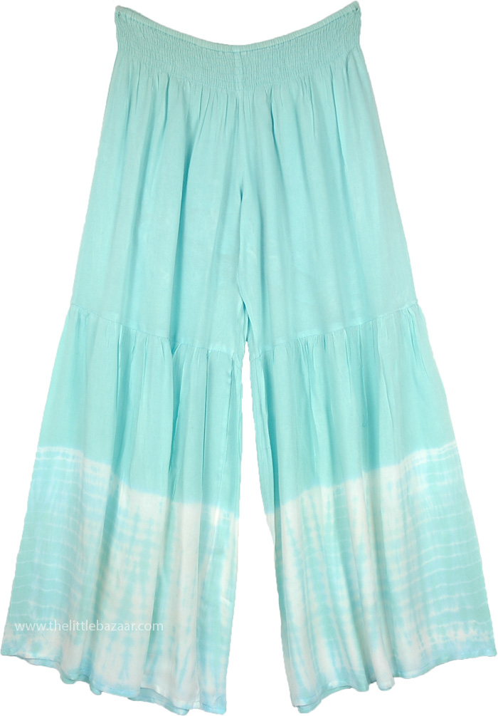 Lime Green Long Hippie Pants with Tie Dye XL