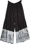 Tie Dye Rayon Wide Leg Lounge Pants in Black and White in XL