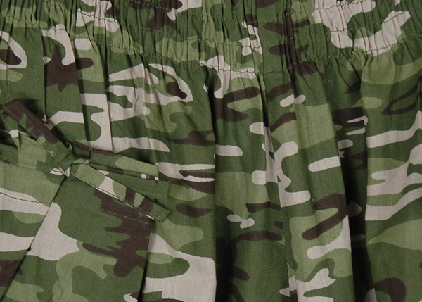 Camouflage Culottes Pants with Stylized Hem and Pockets