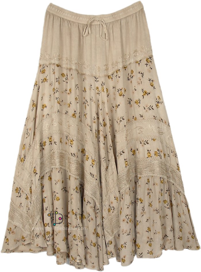 Soft and Flowy Fawn Fairy Long Boho Skirt