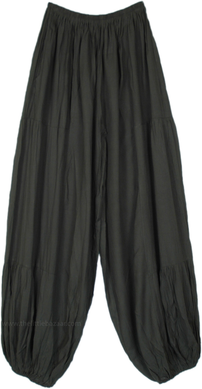 Tall Mercury Green Solid Rayon Harem Trousers