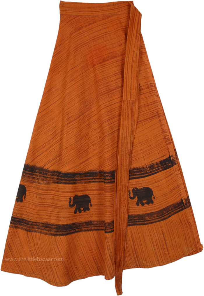 Halloween Orange Striped Wrap Around Skirt