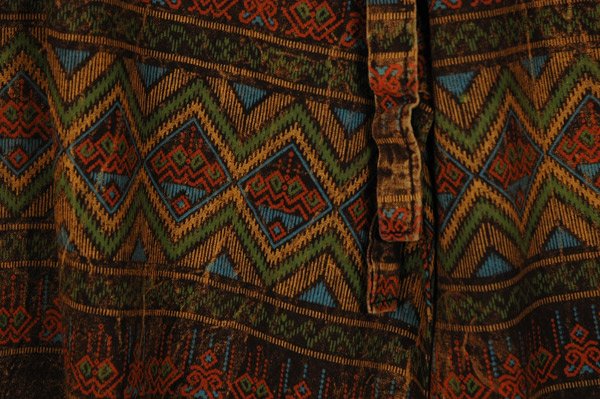 Rustic Earth-Tone Zigzag Flowy Slit Palazzo Pants