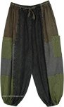 Earth Tone Cotton Patchwork Boho Harem Pants
