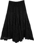Raven Embroidered Gypsy Renaissance Skirt