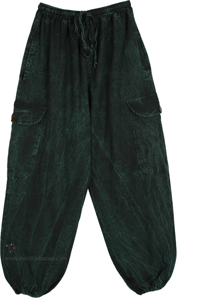 Green Mist Bohemian Relaxed Cargo Pants
